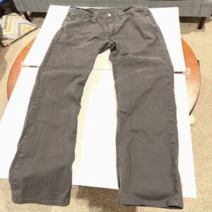Levis 514 Jeans Mens 36x32 Charcoal Gray Straight Leg Mid Rise